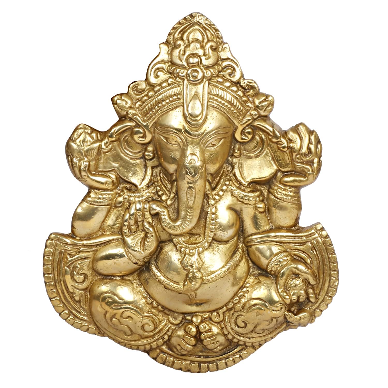 Brass Ganesh Wall Hanging/Door Hanging, 8"